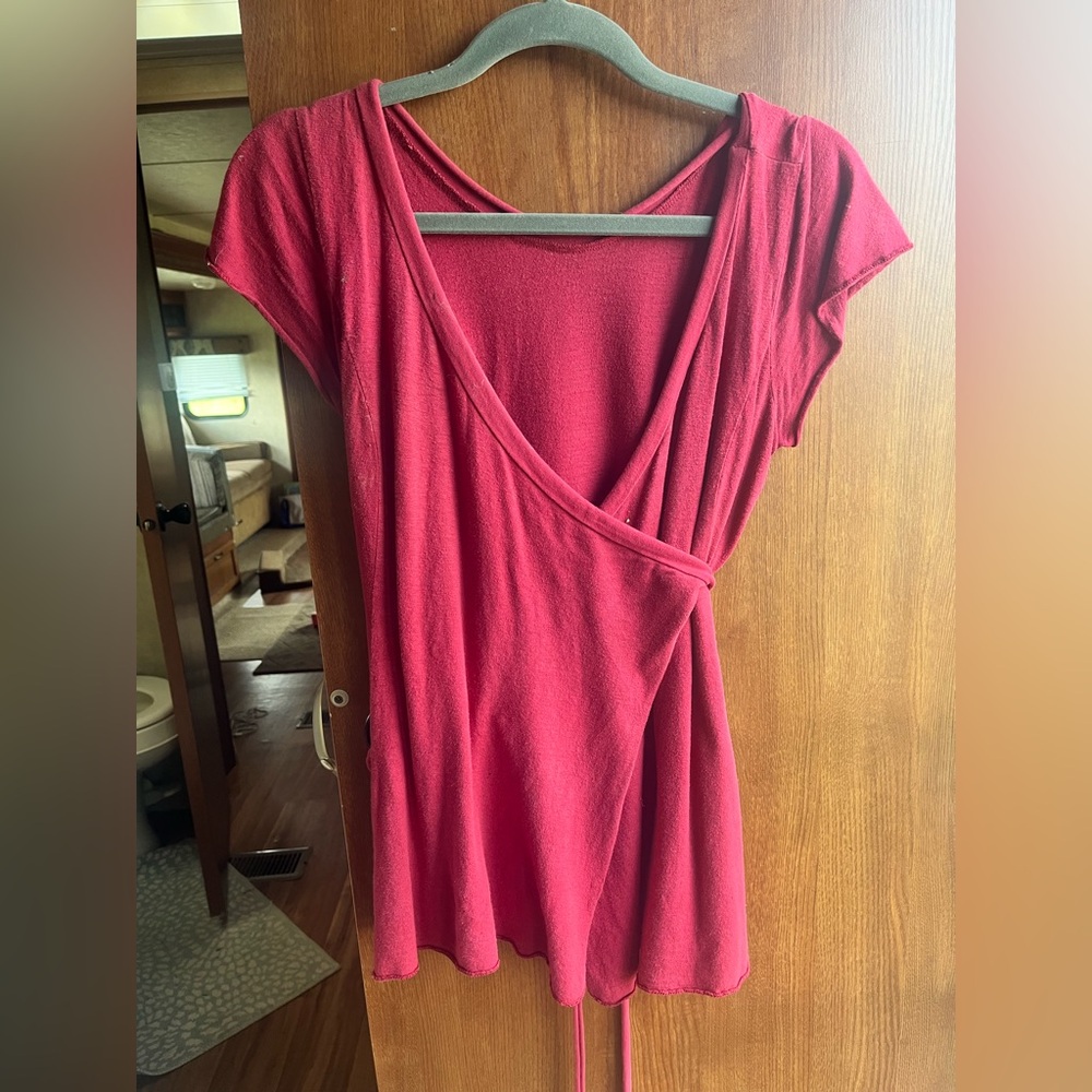 Gaia Conceptions Flip Wrap babydoll shirt XS